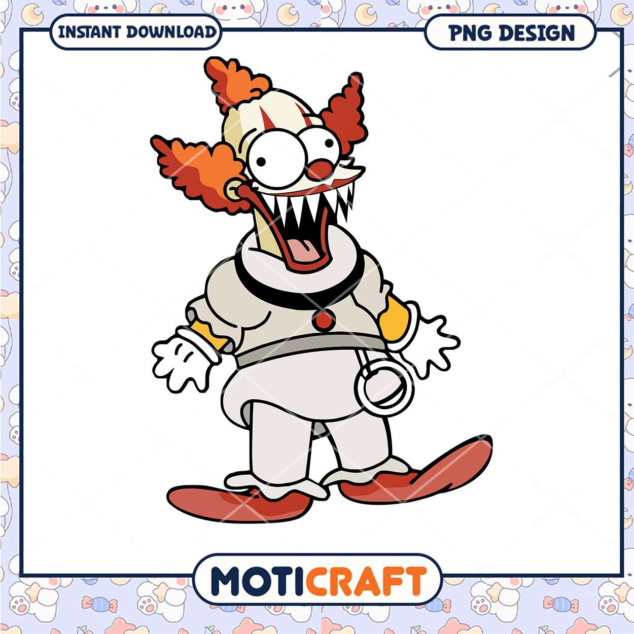 Creepy Clown PNG Instant Download Fun Design for All Ages Creepy Clown PNG Instant Download Fun Design for All Ages