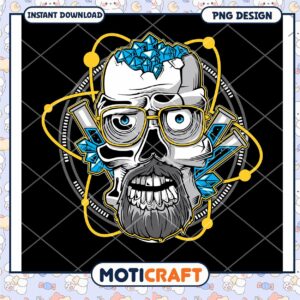 Creative Science Skull PNG Design for Instant Download