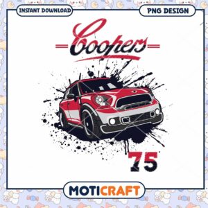 Cooper Car Art PNG Design Instant Download for Fans 75