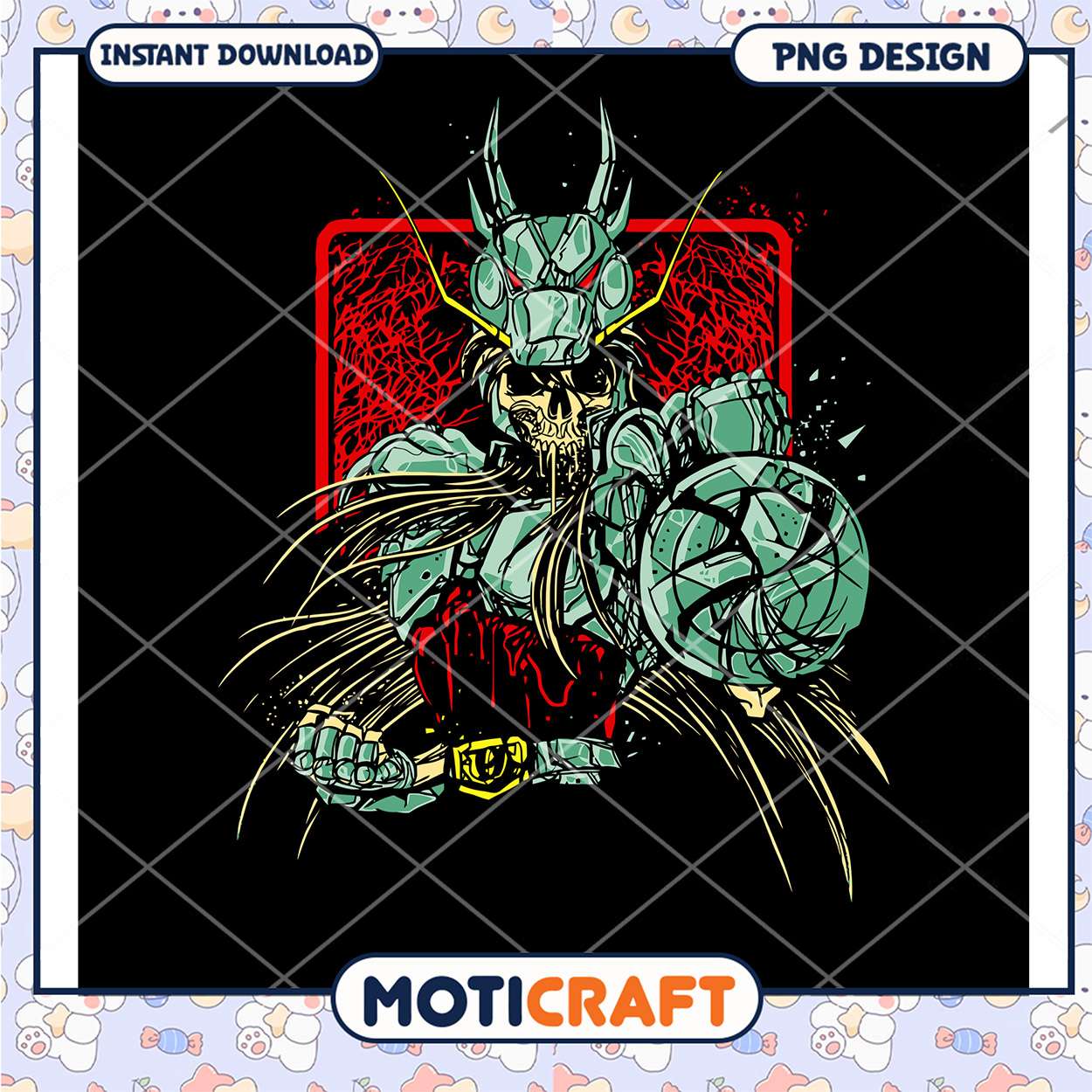 Cool Skull Robot PNG Art for Instant Download Decor Cool Skull Robot PNG Art for Instant Download Decor