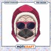 Cool Pug Wearing Sunglasses and Winter Hoodie PNG Design 2 Cool Pug Wearing Sunglasses and Winter Hoodie PNG Design