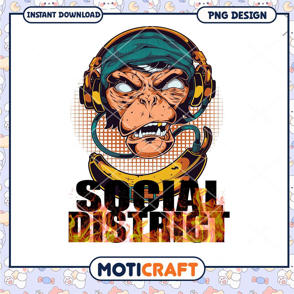 Cool Monkey DJ PNG Design for Social District Art Download Cool Monkey DJ PNG Design for Social District Art Download