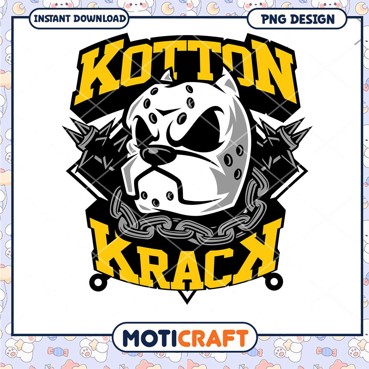 Cool Kotton Krack Dog Themed PNG Design for Download Cool Kotton Krack Dog Themed PNG Design for Download