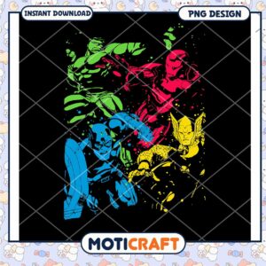 Colorful Superhero PNG Design for Instant Download Art