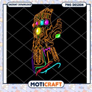 Colorful Infinity Gauntlet PNG Art Instant Download Design