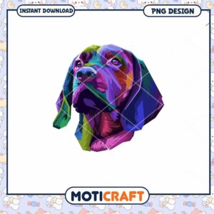 Colorful Geometric Dog PNG Design Instant Download Art Print
