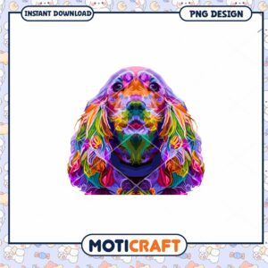 Colorful Dog Illustration PNG for Instant Download Art