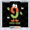 Colorful Cute Number Nine PNG Download for Kids Fun Design