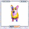 Colorful Corgi Dog PNG Design for Instant Download Art