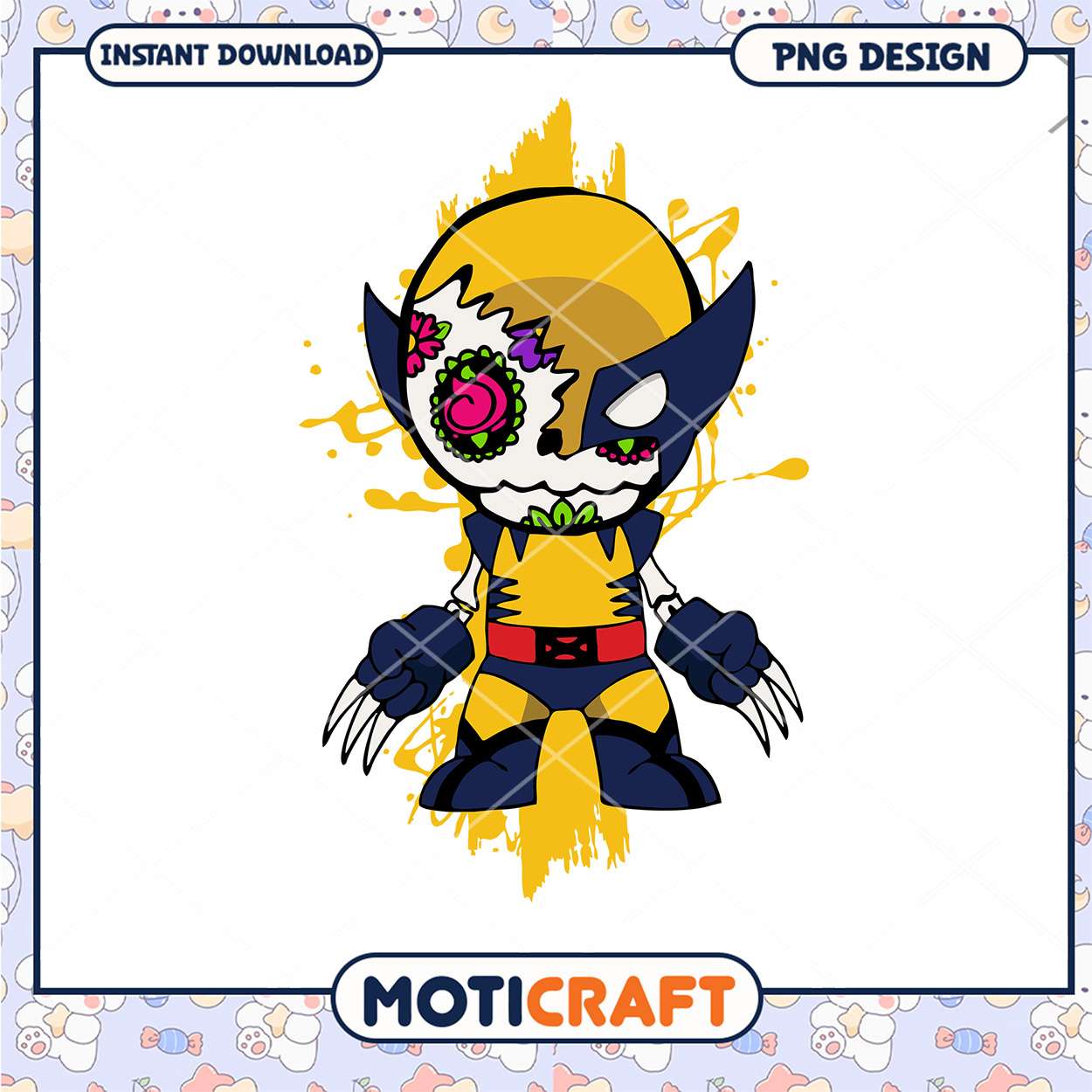 Colorful Cartoon Character PNG Design Instant Download Art Colorful Cartoon Character PNG Design Instant Download Art