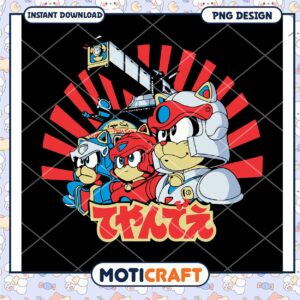 Colorful Cat Heroes Retro PNG Design for Instant Download