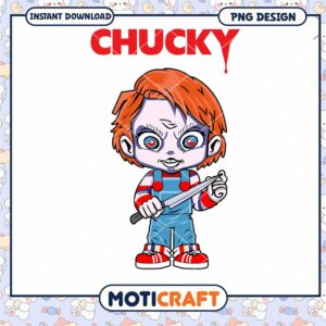 Chucky Cartoon Character PNG Design for Instant Download