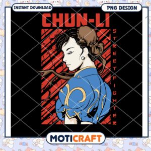 Chun Li Street Fighter PNG Graphic Instant Download Design