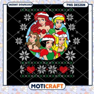 Christmas Princesses PNG Design Instant Download Gift Idea