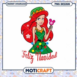 Christmas Disney PNG Design with Feliz Navidad Theme