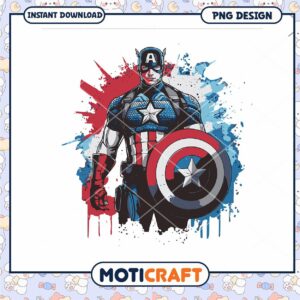 Captain America Retro PNG Design for Instant Download