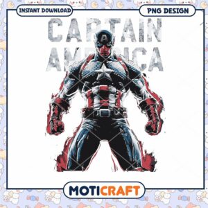 Captain America PNG Design for Instant Download Use