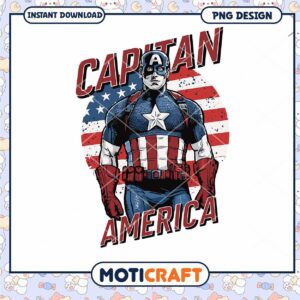 Captain America PNG Design Instant Download for Fans