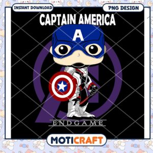 Captain America Endgame PNG Cute Character Instant Download