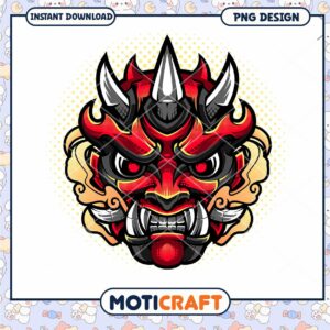 Bold Demon Mask PNG Design for Instant Download Art