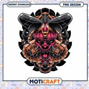 Bold Demon Skull PNG Design for Instant Download Art