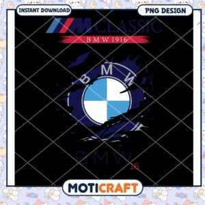 BMW Classic 1916 Retro Logo PNG Design Download Instant