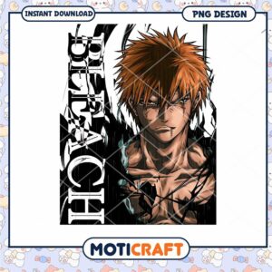 Bleach Ichigo Kurosaki PNG Instant Download Artwork Design