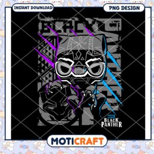 Black Panther PNG Design for Instant Download Artwork