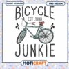 Bicycle Junkie PNG Design Instant Download for Cycling Lovers
