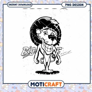 Big Smiling Lion PNG Design for Instant Download Art