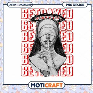 Betrayed Nun PNG Graphic for Instant Download Design Files