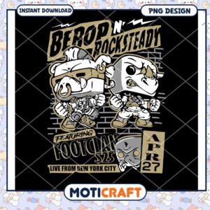 Bebop and Rocksteady PNG Design for Instant Download Art