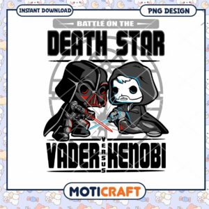 Battle on the Death Star Vader vs Kenobi PNG Downloadable Art