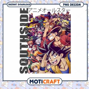 Anime Southside Character Collection PNG Instant Download Design