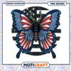 American Flag Butterfly PNG Graphic for Instant Download