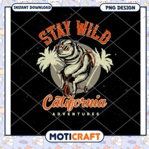 California Bear Tricycle PNG Design California Bear Tricycle PNG Design