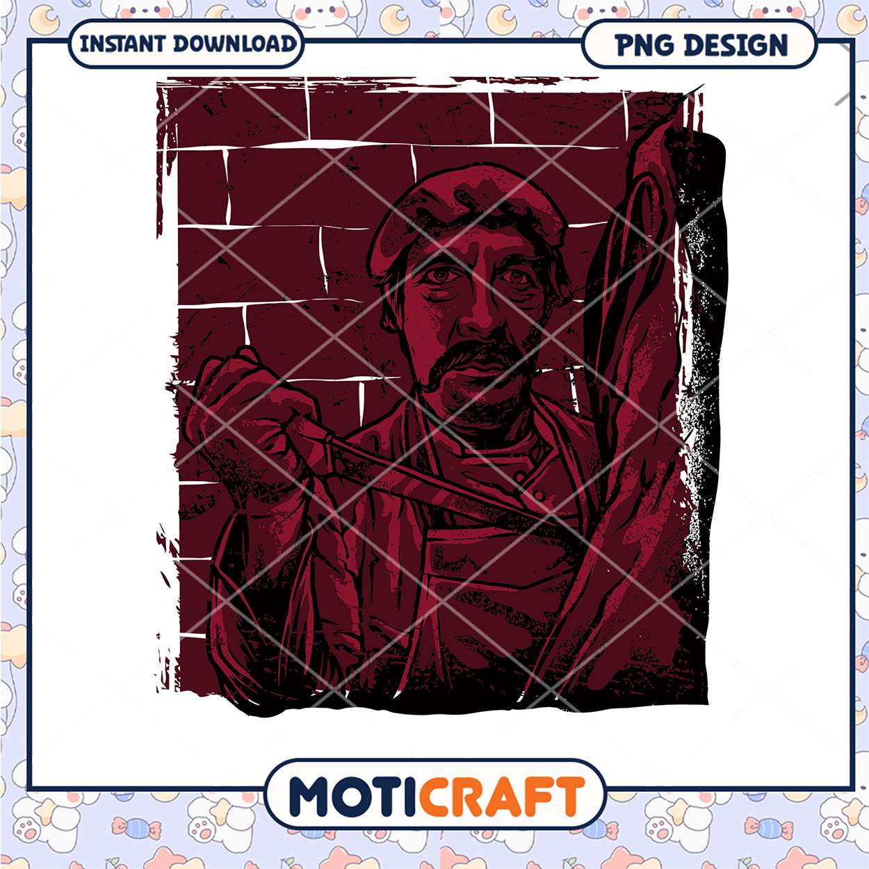 Butcher PNG Design Instant Download Butcher PNG Design Instant Download