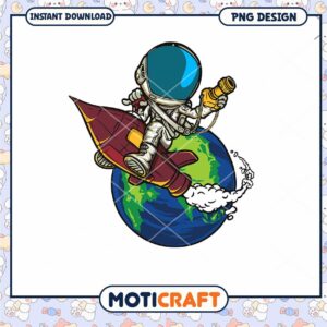 Astronaut Rocket PNG Design