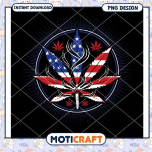 American Flag Weed PNG Design