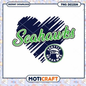 Seattle Seahawks Heart PNG Design Instant Download