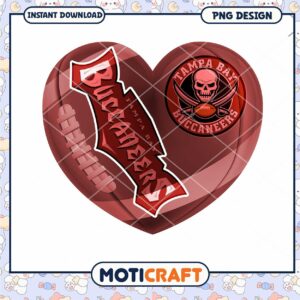 Tampa Bay Buccaneers Heart PNG Download Design