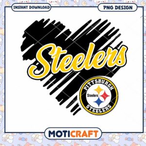 Pittsburgh Steelers Heart PNG Instant Download Design