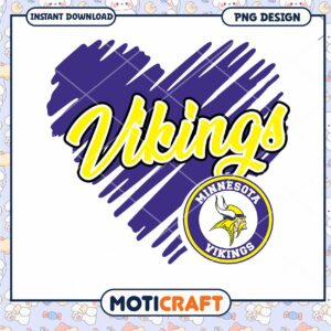 Minnesota Vikings Heart Design PNG Instant Download Minnesota Vikings Heart Design PNG Instant Download