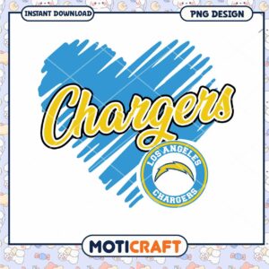Los Angeles Chargers Heart PNG Design Download