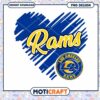 Los Angeles Rams Heart Design PNG for Fans
