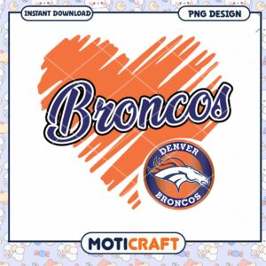 Denver Broncos Heart Design PNG Instant Download Denver Broncos Heart Design PNG Instant Download