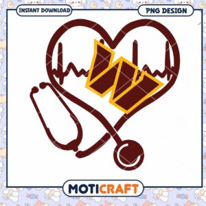 Heartbeat Stethoscope Design PNG Download Art