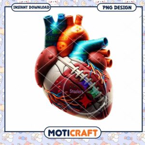 Heart Football Design PNG Download for Fans