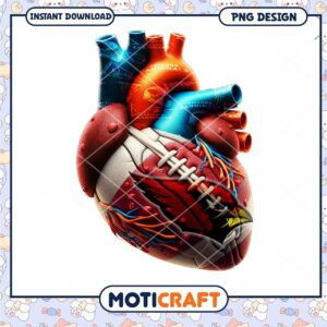 Creative Heart Football PNG Design Downloadable Art