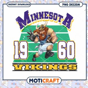 Minnesota Vikings Vintage Football PNG Download 60s